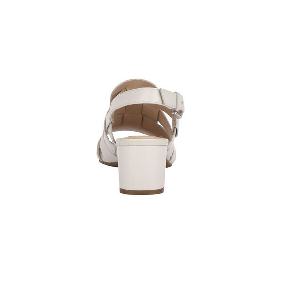 EVOLVE Womens Ivory Mona Square Toe Block Heel Leather Slingback Sandal 10 M - Picture 2 of 4